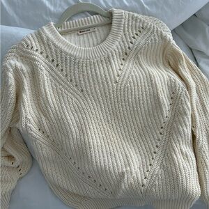Marine Layer Ramona Crewneck Sweater - Medium / Antique White